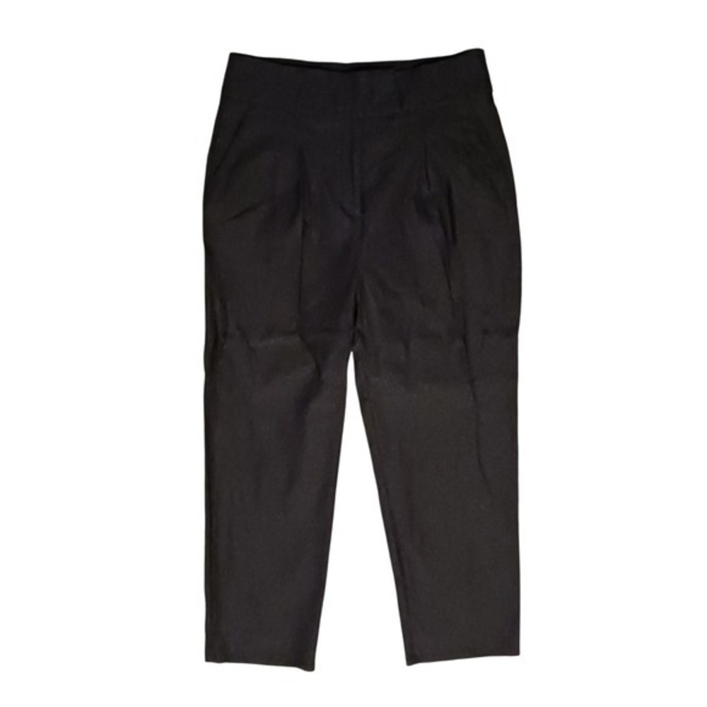 Dazz Cropped Pants Size L Black High Waist Tapered‎ Leg Career Casual